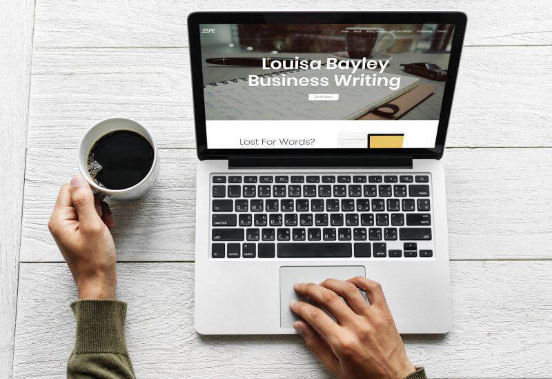 Website designed in Cumbria by Windermere based Iosys for LBPR - Louisa Bayley, Professional business writing, copywriting & PR