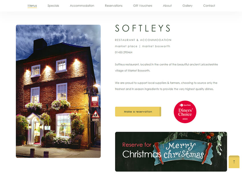 Iosys are thrilled to have worked with Softleys Restaurant on their new website.